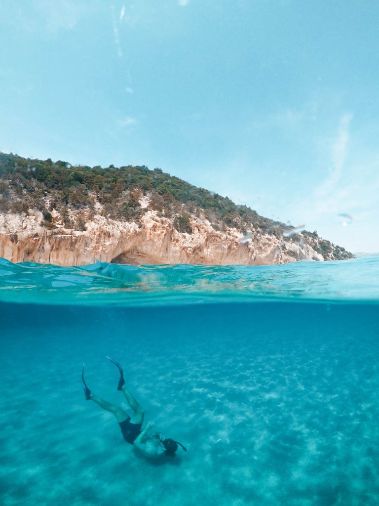 person scuba diving
